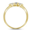 10kt Yellow Gold Womens Round Diamond Butterfly Bug Fashion Ring 1/10 Cttw