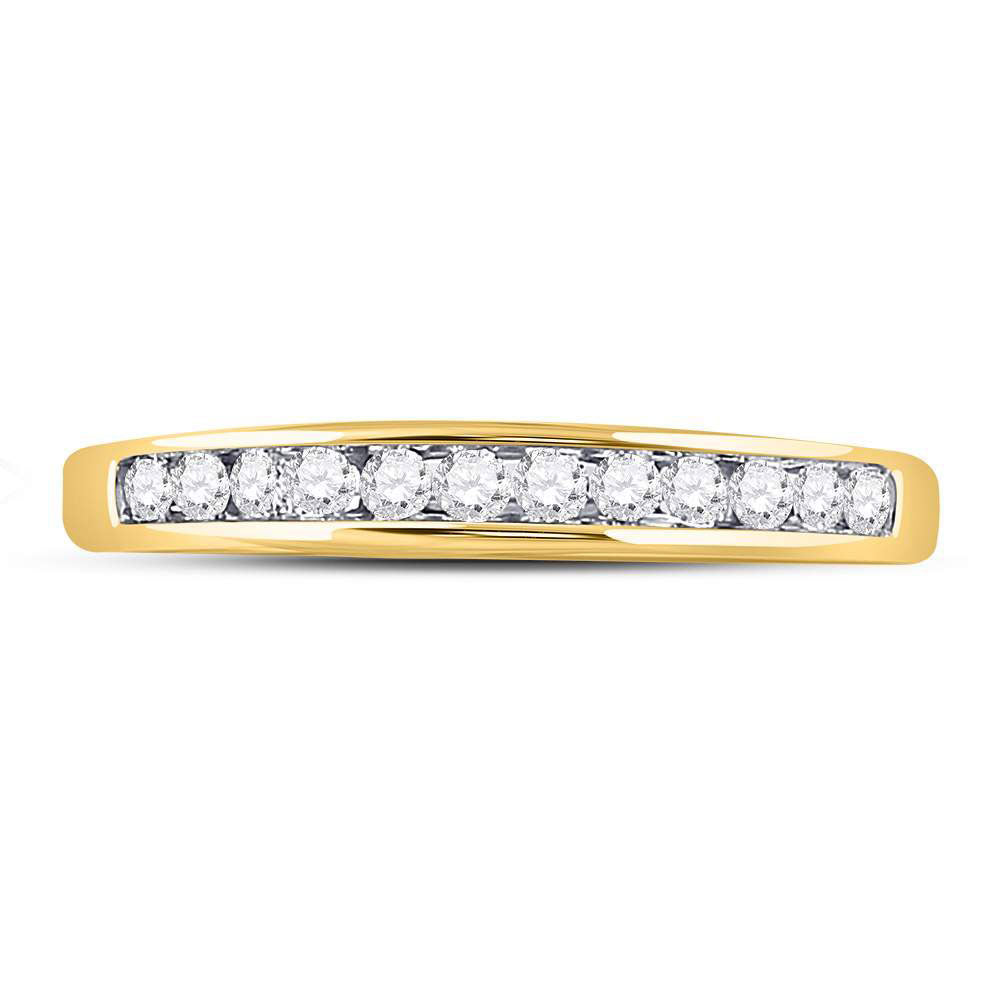 14kt Yellow Gold Womens Round Channel-set Diamond Single Row Band Ring 1/4 Cttw - Size 5