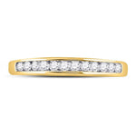 14kt Yellow Gold Womens Round Channel-set Diamond Single Row Band Ring 1/4 Cttw - Size 5