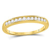 14kt Yellow Gold Womens Round Diamond Wedding Channel Set Band 1/4 Cttw Size 8