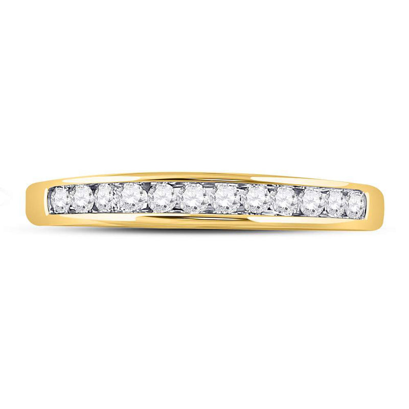 14kt Yellow Gold Womens Round Diamond Wedding Channel Set Band 1/4 Cttw Size 9