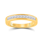 14kt Yellow Gold Womens Princess Diamond Wedding Band 1/2 Cttw Size 9