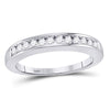 14kt White Gold Womens Round Diamond Wedding Channel Set Band 1/4 Cttw Size 5