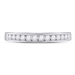 14kt White Gold Womens Round Diamond Wedding Channel Set Band 1/4 Cttw Size 6