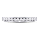 14kt White Gold Womens Round Diamond Wedding Channel Set Band 1/4 Cttw Size 8