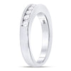 14kt White Gold Womens Round Channel-set Diamond Wedding Band 1/2 Cttw - Size 9