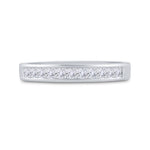 14kt White Gold Womens Princess Diamond Wedding Band 1/2 Cttw Size 5