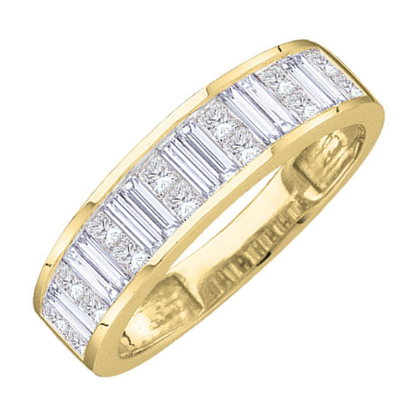 14kt Yellow Gold Womens Baguette & Princess Diamond Wedding Anniversary Band 1 Cttw Size 9