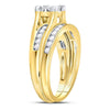 14kt Yellow Gold Princess Diamond Bridal Wedding Ring Band Set 1 Cttw - Size 6