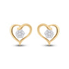 10kt Yellow Gold Womens Round Diamond Heart Earrings 1/6 Cttw