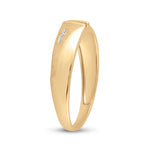 10kt Yellow Gold Mens Round Diamond Single Row Cross Wedding Band 1/20 Cttw