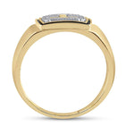 10kt Yellow Gold Mens Round Diamond Cross Band Ring .02 Cttw