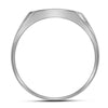 10kt White Gold Mens Round Pave-set Diamond Square Cluster Ring 1/4 Cttw