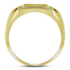 10kt Yellow Gold Mens Round Diamond Square Cluster Ring 1/3 Cttw