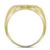 10kt Yellow Gold Mens Round Diamond Diagonal Square Cluster Ring 1/3 Cttw