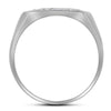 10kt White Gold Mens Round Diamond Square Cluster Ring 1/3 Cttw