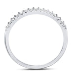 14kt White Gold Womens Round Diamond Wedding Single Row Band 1/6 Cttw