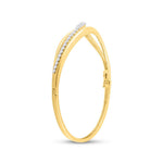 14kt Yellow Gold Womens Round Diamond Graduated Journey Bangle Bracelet 1 Cttw