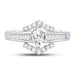 14kt White Gold Marquise Diamond Solitaire Bridal Wedding Engagement Ring 3/4 Cttw