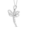 10k White Gold Diamond-accented Dragonfly Womens Winged Bug Insect Charm Pendant .03 Cttw