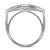 10kt White Gold Mens Round Pave-set Diamond Rectangle Cluster Fashion Ring 1 Cttw