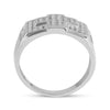 10kt White Gold Mens Round Diamond Cross Cluster Ring 1/3 Cttw