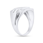 10kt White Gold Mens Round Diamond Square Cluster Ring 1/3 Cttw