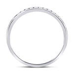 14kt White Gold Womens Round Channel-set Diamond Single Row Wedding Band 1/10 Cttw