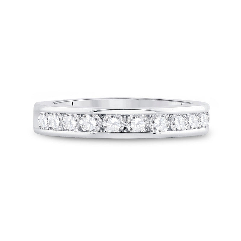 14kt White Gold Womens Round Diamond Wedding Band 3/4 Cttw