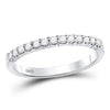 14kt White Gold Womens Round Diamond Machine-set Wedding Band Ring 1/4 Cttw