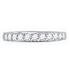 14kt White Gold Womens Machine Set Round Diamond Single Row Wedding Band 1/2 Cttw