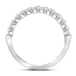 14kt White Gold Womens Machine Set Round Diamond Single Row Wedding Band 1/2 Cttw