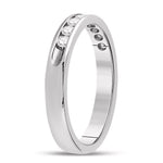 14kt White Gold Womens Round Channel-set Diamond Wedding Band 1/4 Cttw