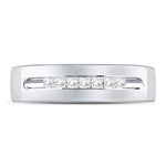 14kt White Gold Mens Princess Diamond Wedding Band Ring 1/4 Cttw