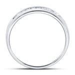 14kt White Gold Mens Princess Diamond Wedding Band Ring 1/4 Cttw