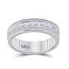 14kt White Gold Mens Machine Set Princess Diamond Wedding Channel Band Ring 1 Cttw