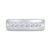 14kt White Gold Mens Machine Set Princess Diamond Wedding Channel Band Ring 1-1/2 Cttw