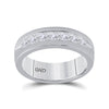 14kt White Gold Mens Machine Set Princess Diamond Wedding Channel Band Ring 1-1/2 Cttw