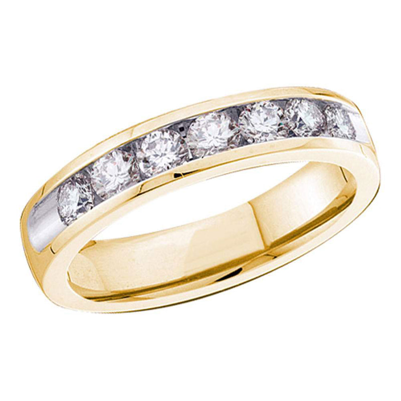 14kt Yellow Gold Womens Round Diamond Channel-set 4mm Wedding Band 3/4 Cttw