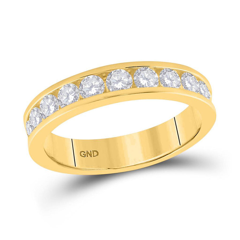 14kt Yellow Gold Womens Round Diamond Wedding Band 1 Cttw