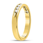 14kt Yellow Gold Womens Round Diamond Single Row Wedding Band 1/4 Cttw