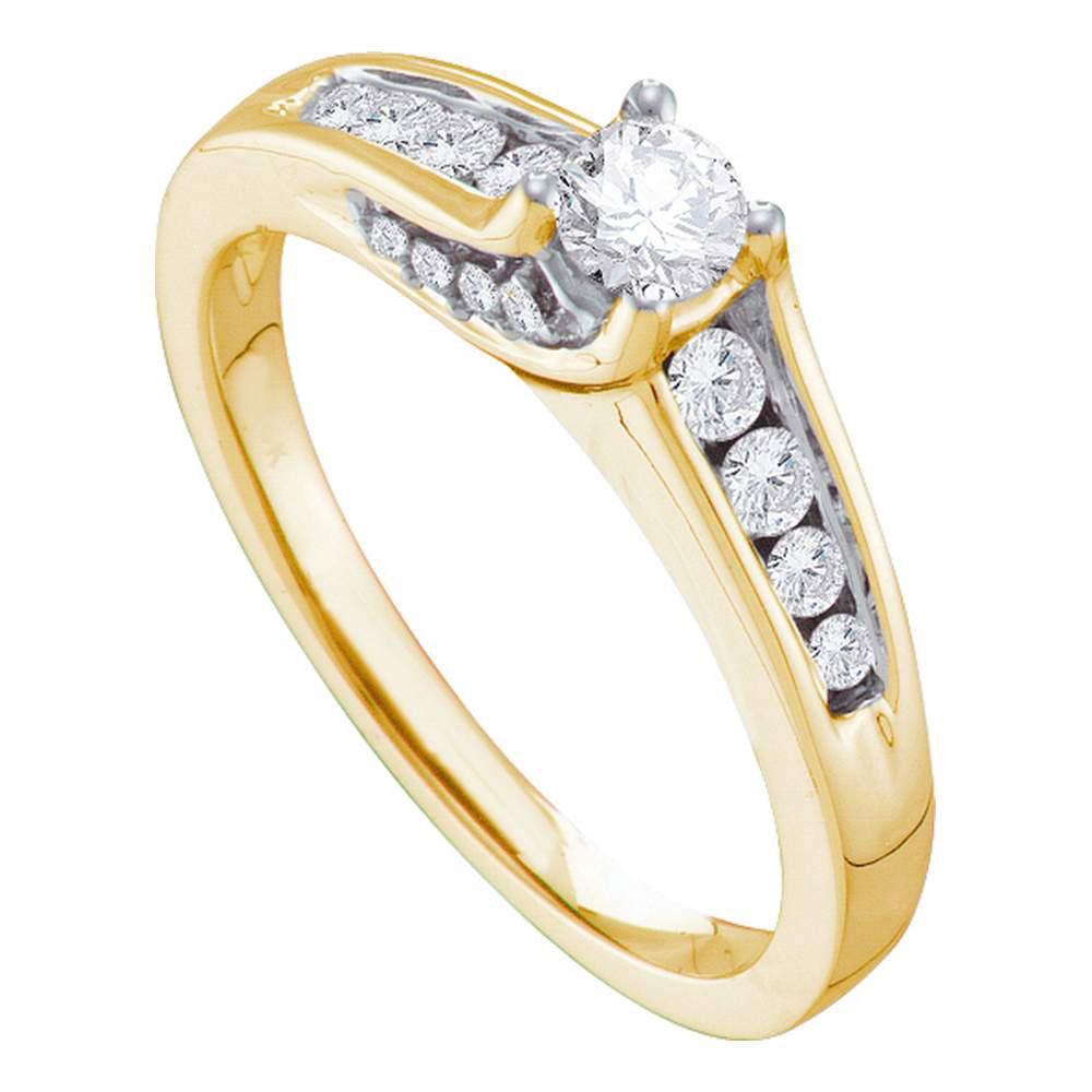 14kt Yellow Gold Round Diamond Solitaire Bridal Wedding Engagement Ring 1/2 Cttw