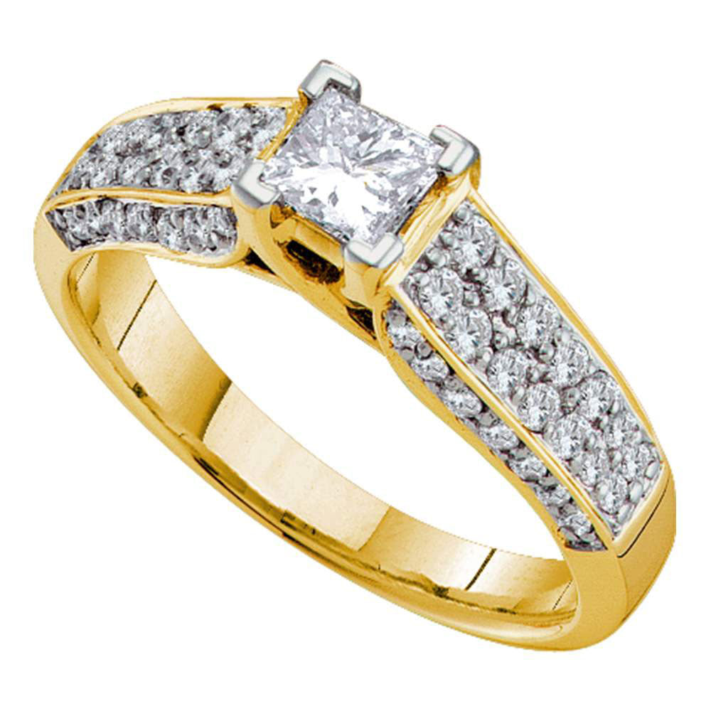 14kt Yellow Gold Princess Diamond Solitaire Bridal Wedding Engagement Ring 3/8 Cttw