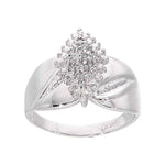 10kt White Gold Womens Round Diamond Cluster Ring 1/8 Cttw