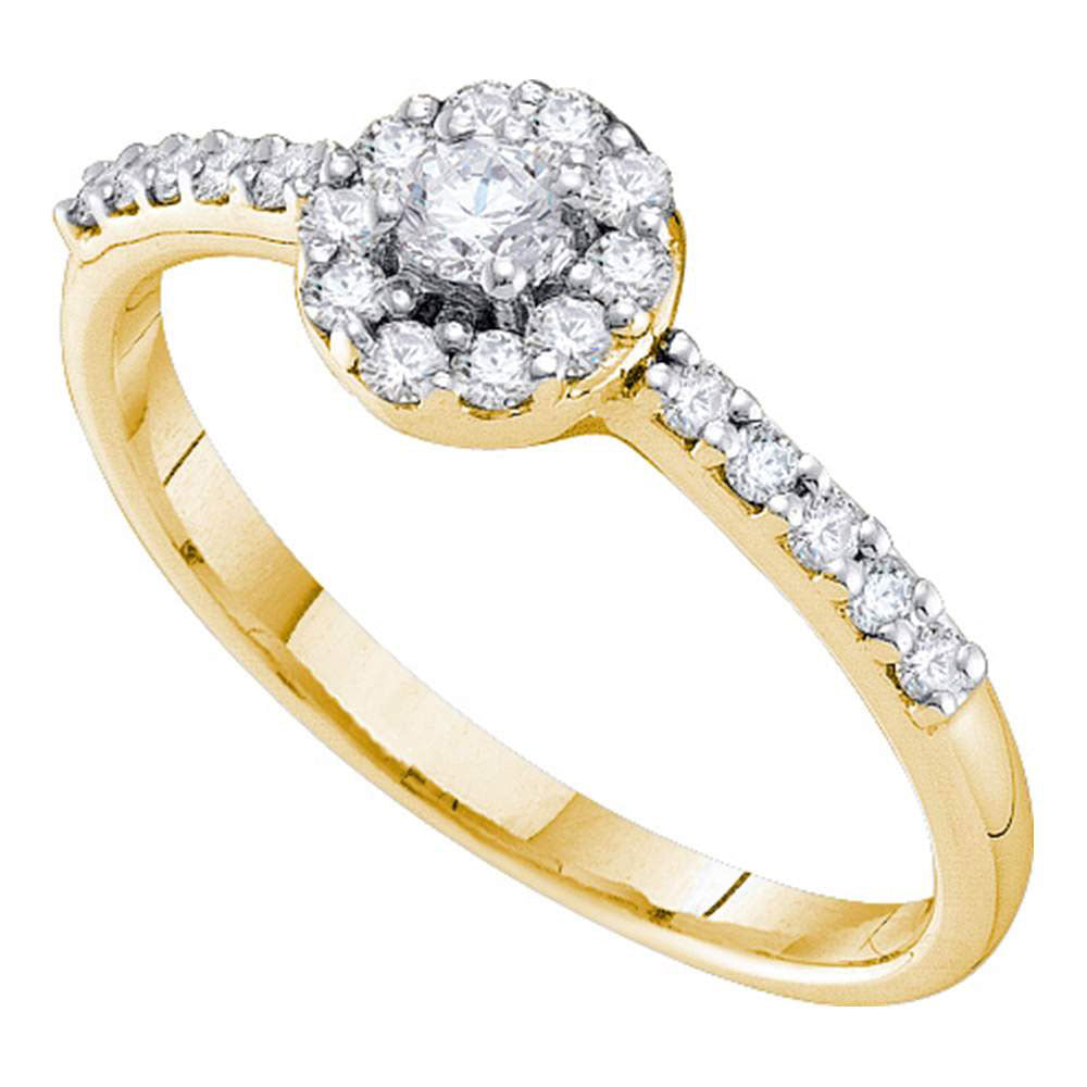 14kt Yellow Gold Round Diamond Solitaire Bridal Wedding Engagement Ring 1/3 Cttw