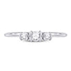 10kt White Gold Round Diamond 3-stone Bridal Wedding Engagement Ring 1/4 Cttw