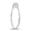 10kt White Gold Round Diamond 3-stone Bridal Wedding Engagement Ring 1/4 Cttw