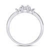 10kt White Gold Round Diamond 3-stone Bridal Wedding Engagement Ring 1/4 Cttw