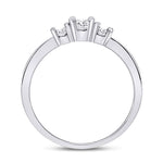 10kt White Gold Round Diamond 3-stone Bridal Wedding Engagement Ring 1/4 Cttw