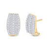 14kt Yellow Gold Womens Round Diamond French-Clip Hoop Earrings 1 Cttw